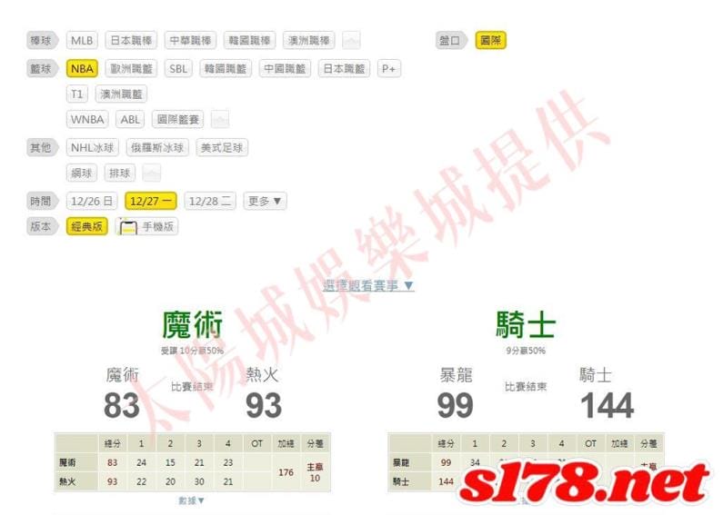 速報即時比分