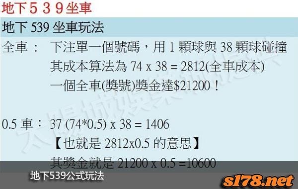地下539公式玩法！