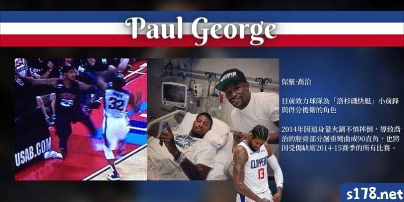 nba傷兵名單：保羅·喬治Paul George